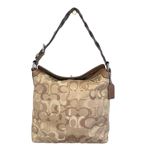 Coach‎ Chelsea Optic Signature Hobo Handbag Tan Brown - Picture 3 of 8